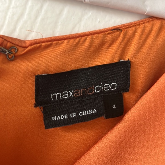 Worn one time beautiful rust/orange ruched cocktail dress - Picture 2 of 2